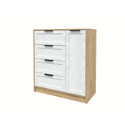 Тумба Тренд КТ-Т90 (Дуб золотой ЛДСП/ Дуб полярный ЛМДФ) Ш900 В1020 Г451